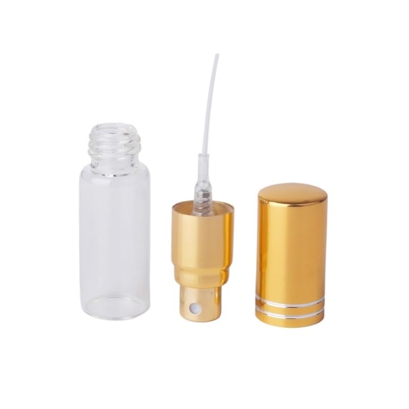100 sztuk/partia 5 ml przenośny pusty futerał na kosmetyki podróżna butelka z rozpylaczem perfumy na prezent próbka mini butelka perfumy pojemniki do makijażu (srebrna)