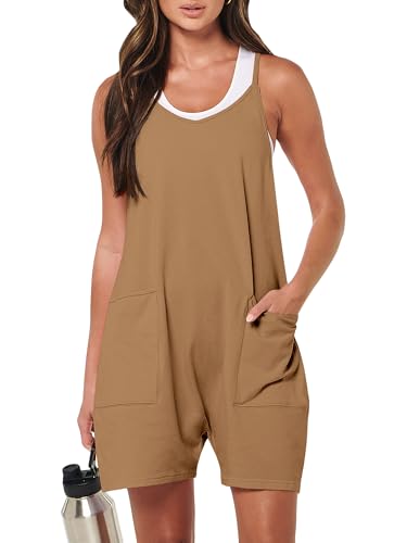 ANRABESS Womens Rompers Summer Casual Loose Sleeveless Overalls Spaghetti Strap Shorts Jumpsuit 2026 Beach Vacation Clothes XX-Large