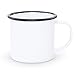 Crow Canyon Home Enamelware Mug, 12 ounce, Vintage White/Black (Set of 4)