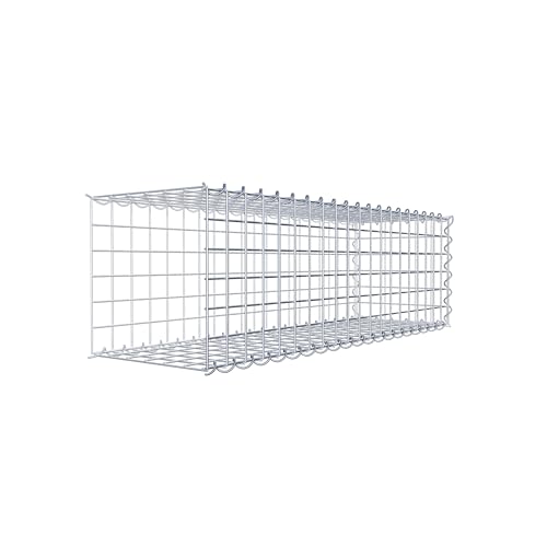 GABIONA Cestino di Pietra Gabbione Maglie rettangolari, 5 x 5 cm, profondità 30 cm, Cestino per la Coltivazione di Tipo 2, Chiusura a Spirale, con zincatura galvanica