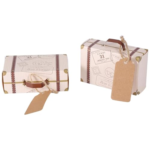 Scatola per dolcetti fai da te: con etichette e spago di iuta, scatola regalo pieghevole, facile da confezionare caramelle, cioccolato, ecc; la scatola per caramelle è pratica e utile.