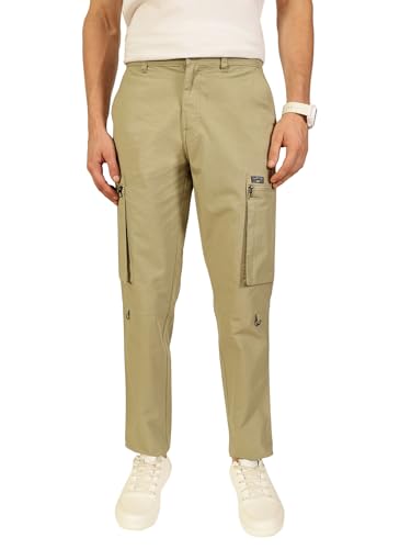Image of Thomas Scott Men's | Solid | Light Weight | Breathable Fabric | 2 Zipper Pockets | Mid Rise | Regular Fit | Cotton Blend | Button Waist | Chino Trouser | Pants