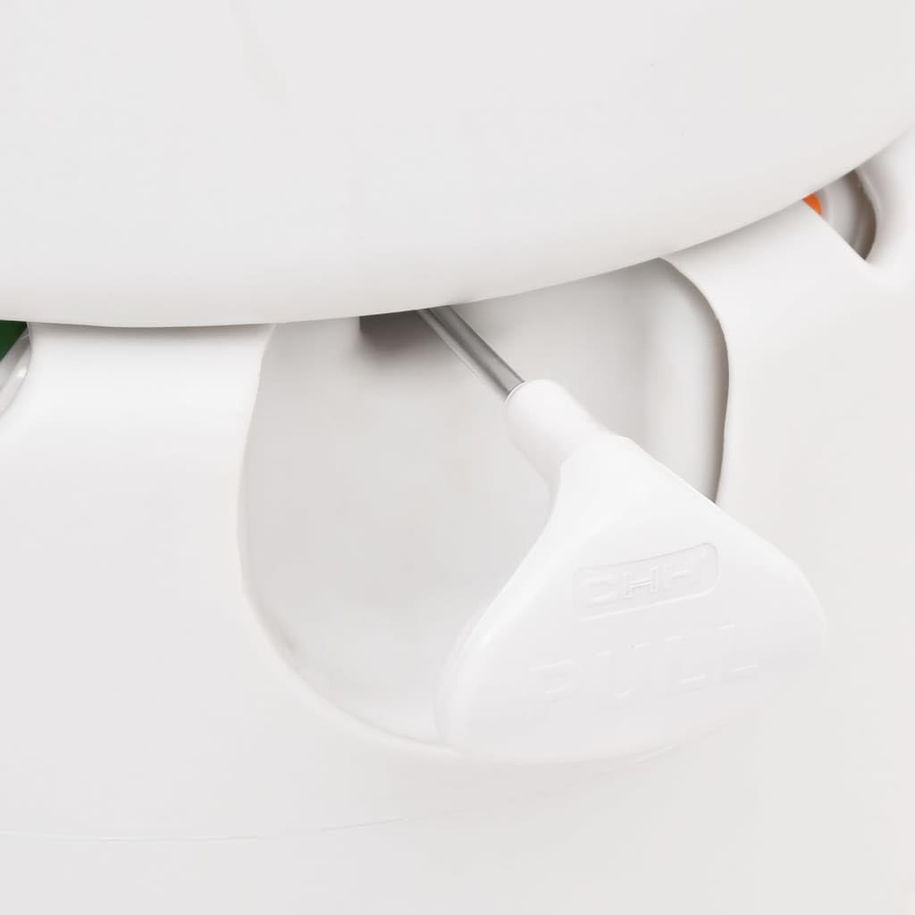 Tragbare Campingtoilette, Mobile Camping-Toilette mit 24 L Fäkalientank und 17 L Frischwassertank, aus robustem HDPE & PP, mit Kolbenpumpe und Füllstandsanzeige, Weiß