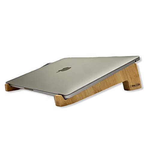 Laptop Ständer aus Holz - Bambus - Ergonomischer Laptopständer für MacBook und andere Notebooks - Woody & Ellen (Bambus)