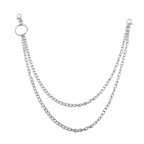 WRITWAA Metal Pants Chain Buckle Type Gothic Punk Style Jeans Decorative Chain
