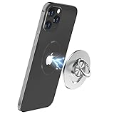 OUTXE Phone Ring Holder Compatible with Magsafe for iPhone 12 13 14 Pro/Max/Mini, Removable and Wireless Charging Compatible-Silver