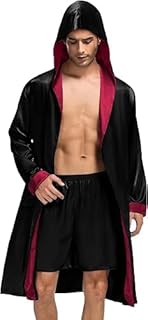 طقم رجالي بغطاء للرأس من الساتان مع شورت