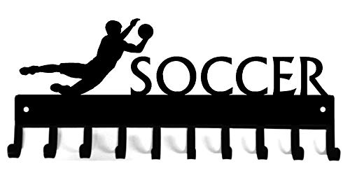 The Metal Peddler Soccer Goalie (Male) Medal Hanger Rack & Ribbon Display