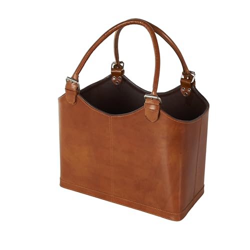 Deco 79 086626 Leather Handmade Magazine Holder Box Style Single Slot thumb #1