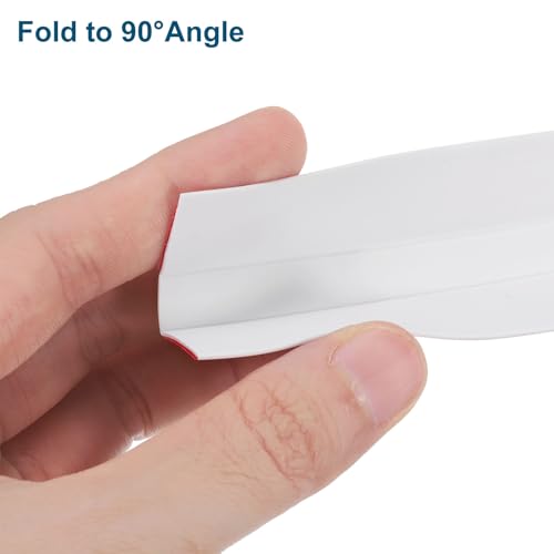 Image of uxcell 126 inchx1.5 inch Caulk Tape Waterproof Tape Not Go Moldy Double Line Self Adhesive Shower Tape Caulk Strips for Kitchen Countertop,Bathroom Toilet Floor White 2Pcs