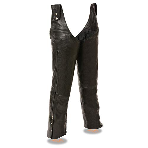 Milwaukee Leather Men's Adjustable Side Snap Beltless Chaps Black SH1198 (Large)