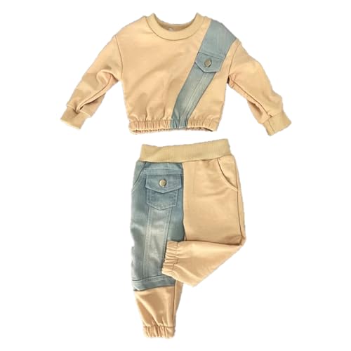 Ensemble bébé garçon bicolore en jean avec sweat et jogging tout confort