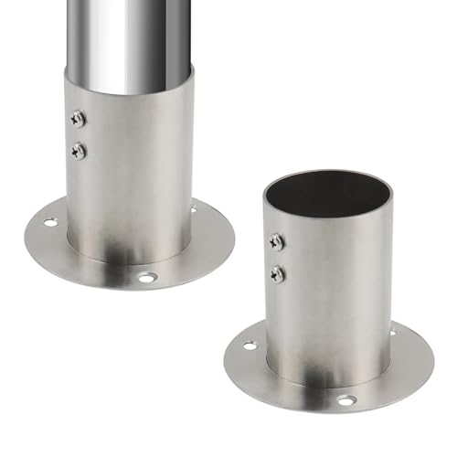 Wealrit Post Base,Round Post Brackets with Screws,2 PCS, 2"x3.15"