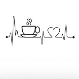 Eawfgtuw Creative - Adhesivo de pared de PVC para decoración de café o cocina, adhesivo impermeable desmontable para paredes, puertas, armarios, azulejos, metales, opcional, negro o blanco