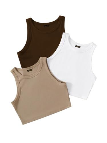 Image of Tops for Women Crop Top for Women's Tank Activewear Tee Sports Western Casual Cotton Camisole Pack of 3 Combo