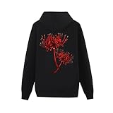 [BFLCWM] パーカー メンズ 彼岸花 花柄 秋服 長袖 トレーナー スウェット トップス 大きいサイズ フード付き カジュアル 通勤通学 部屋着