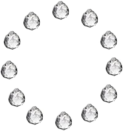 Peiao Suncatchers Clear Glass Crystal Ball Prism Feng Shui Lamp Hanging Drop Chandelier Pendants Suncatchers Pack of 12 pcs(20mm)