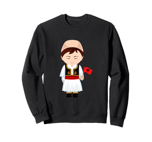 Image of Albanian Boy in Traditional Folk Costume Sweatshirt