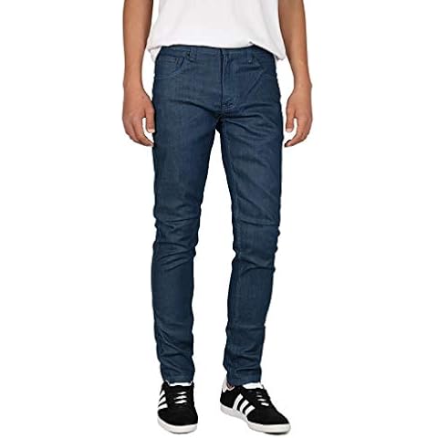 Mersenne Men's Skinny Fit Stretch Raw Denim Jeans (28X30, Dodgers Blue) Cover