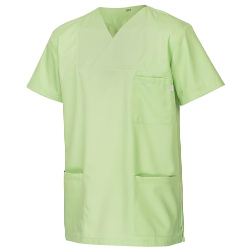 Clinotest Schlupfkasack/Faltkragenhemd „Anna/Anton“, Tencel-Polyester Gewebe, atmungsaktiv (Apple, L)