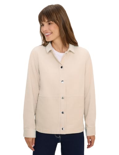 CECIL Damen 2116780 Cord Overshirt mit Knöpfen, Oat Milk beige, X-Large