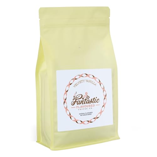 Image of Vanilla Flavour Coffee Beans 227g - Velvety Vanilla - Fantastic Flavoured Coffee Company - Naturally Flavoured - Medium Roast - Strength 3 - All Coffee Machines - No Sugar Added