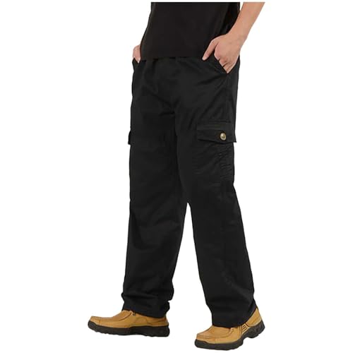 Men's Cargo Pants Elastic Waist Joggers Workout Sweatpants Casual Hiking Outdoor Long Trousers