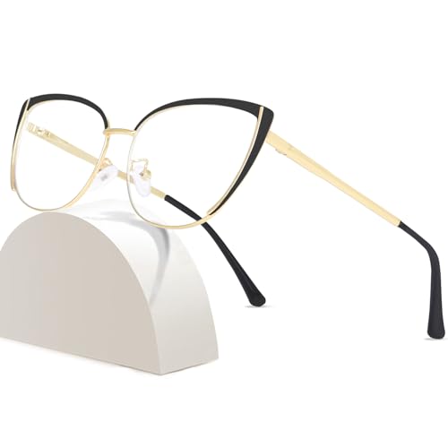 Image of Blue Light Blocking Glasses Women Anti Eyestrain Computer Cat Eye Eyeglasses Cat Eye Clear Frame
