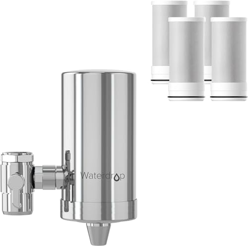 Waterdrop Water Filter Tap, Stainless-Steel Water Filter for Tap Water Tap Filter Reduces Chlorine, Odor and Bad Taste