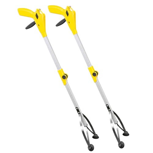 JML VivaLife / Gopher Pro - Easy Grabber Stick & Reacher - Lightweight Foldable with Suction Cup Grip-Lock 1m Litter Picker for Hard-to-Reach Items Designed for Elderly and Disabled | 2pk