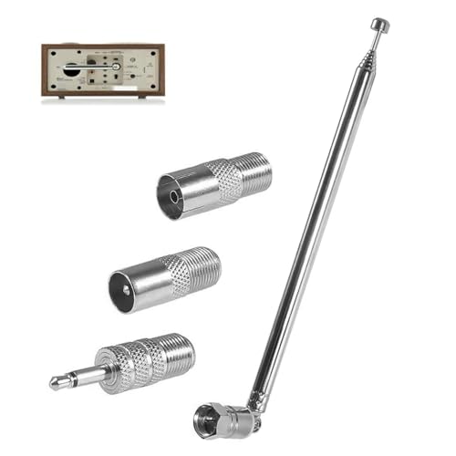 Horyue 15-75cm Telescopic DAB Aerial 75 Ohm Replacement DAB Antenna for Indoor Radio and Stereo Receiver Extendable FM Aerial with 3 Adapters