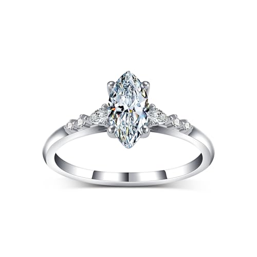 Marquise Cut Engagement Ring Set for Women, 18K 14K 10K Solid Gold Leaf Moissanite Bridal Ring Sets, Marquise-Cut Moissanite Promise Wedding Band Jewelry Gift for Her2