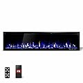 FIREBLAZE Sapphire 72 Smart, Linear Slim Electric Fireplace Heater, Recessed Wall Mount, WiFi, Remote Control, Touch Screen, 72 inch Wide