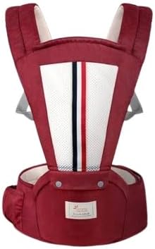 SM Ergonomic Baby Carrier with Hip Seat, Adjustable Straps, Breathable Mesh Panel, Multifunctional Waist Stool (Red) PLEASE NOTE, Next Day Delivery Is Only Available From 4 Orders And Above