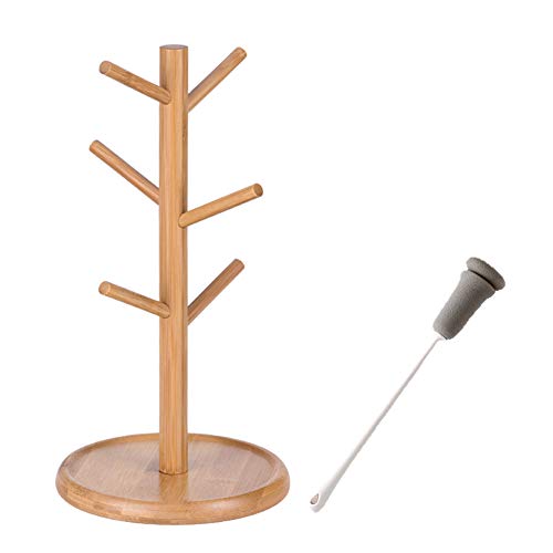 MNSSRN-KPQ Kreative Bambusholz ablassen Becherhalter, Haushalts Cup Storage Rack Schmuck Rack-Display-Rack-Environmental Protection Cup-Rack,A Cover