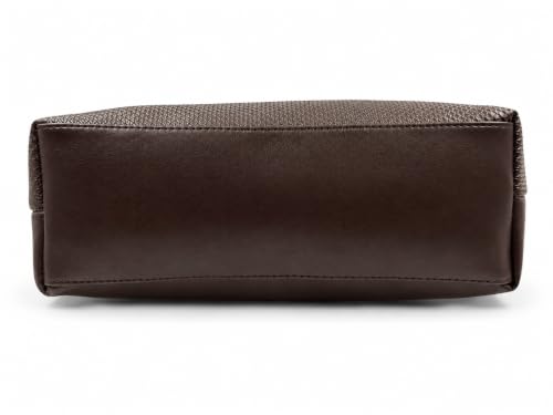 Image of Black Tote Bag with Textured Front and Gold-Tone Hardware (Brown)