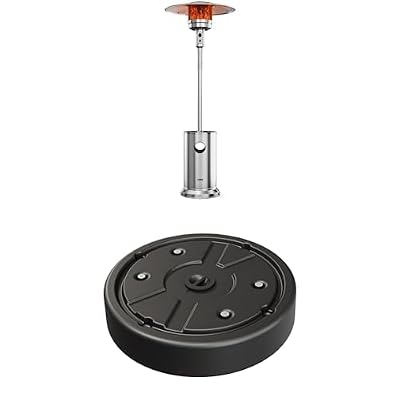 EAST OAK 48,000 BTU Patio Heater for Outdoor Use with Round Table Design, Double-Layer Stainless Steel Burner and Wheels, Patio Heater Sand Box/Water Box Used to Increase the Stability of Patio Heater
