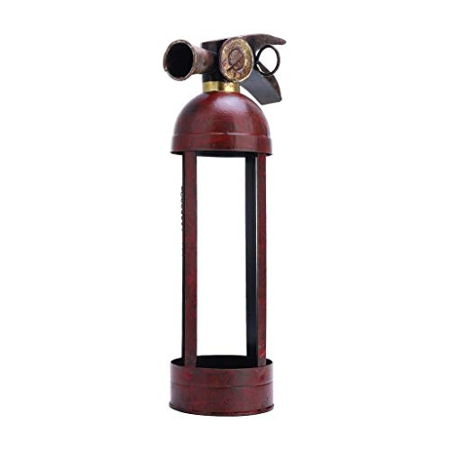 Soporte para botellas de vino de hierro rojo y negro artesanal miniatura 1