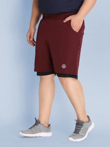 Image of CHKOKKO Men Shorts for Gym Sports or Running | Dry-Fit Fabric Single Layered Active Summer Workout Wear Knee Length Regular Fit | Elastic Waist with Front and Back Pockets