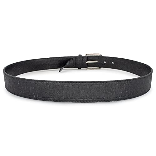 Buckle-Down unisex-adult Marvel Belt, Vegan Leather Belt, Marvel Brick Logo Embossed3