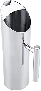 Stainless Steel Water PitcherFdit Stainless Steel Water Jug with Ice Guard Cold Drinking Pitcher Home Hotel Serving Tool (1.5L)