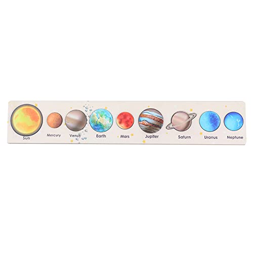 Holz Sonnensystem Puzzle Spielzeug für Kinder,Eine Sonne und Acht Planeten DIY Montessori Holzpuzzle ab 3 4 5 Jahre Holz Steckpuzzle Lernspielzeug Geschenk Kinderspielzeug für Mädchen and Junge