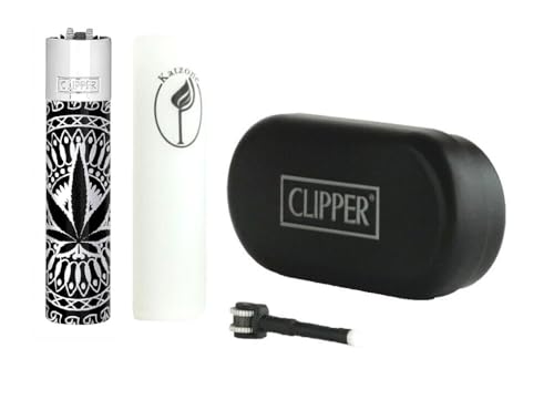 Encendedor Clipper metálico grande CP11 con funda y piedra extra miniatura 1
