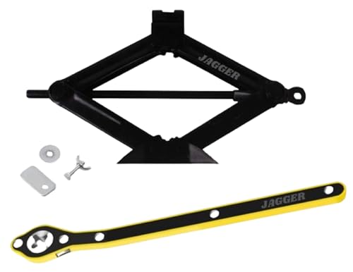 JAGGER Manual Scissor car Jack for All car with (3 TON Scissor Jack with Ratchet [ Black ])