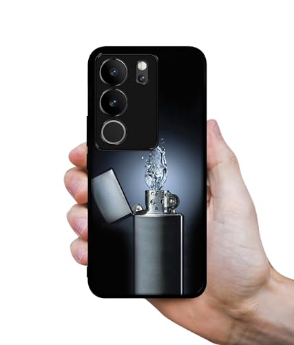 Image of Water Lighter Design Premium 2D Printed Metal Back Case Cover for Vivo V29 5G / V29 Pro 5G