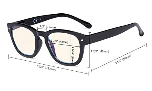 Image of Eyekepper Blue Light Filter Reading Glasses - UV420 Protection Computer Reader Eyeglasses - Black-Red +0.75