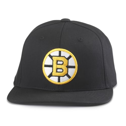 AMERICAN NEEDLE Unisex Boston Bruins Officially Licensed NHL Archive 400 Adjustable Snapback Baseball Hat (EM008A-BBR-BLK)