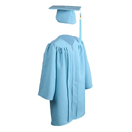 OSBO GradSeason Unisex Matte Kindergarten Graduation Gown Cap Tassel Set (Sky, 36"(4'3"-4'5"))