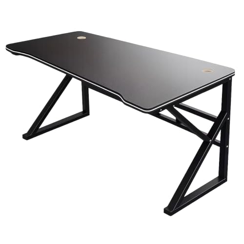 Mediawave Store – Scrivania Gaming Ergonomica 100x60x73H cm Tavolo PC Porta Computer Effetto Fibra di Carbonio con Sistema Passacavi Postazione Lavoro Ufficio Casa