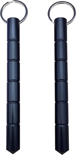 Kubaton Keyring aluminum Blunt Force in Black, Self Defense Weapon for Women Ladies Girls (Standard...